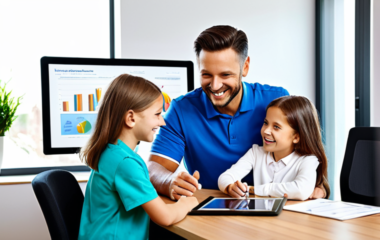 Bundled Insurance Success**

"A smiling family meets with their insurance advisor in a bright, modern office. The advisor, dressed professionally, points to a tablet displaying a simplified graphic illustrating bundled home, auto, and liability insurance. The family looks relieved and happy. Safe for work, appropriate content, fully clothed, professional, demonstrating financial security and peace of mind, perfect anatomy, natural proportions, modest clothing, family-friendly."

**