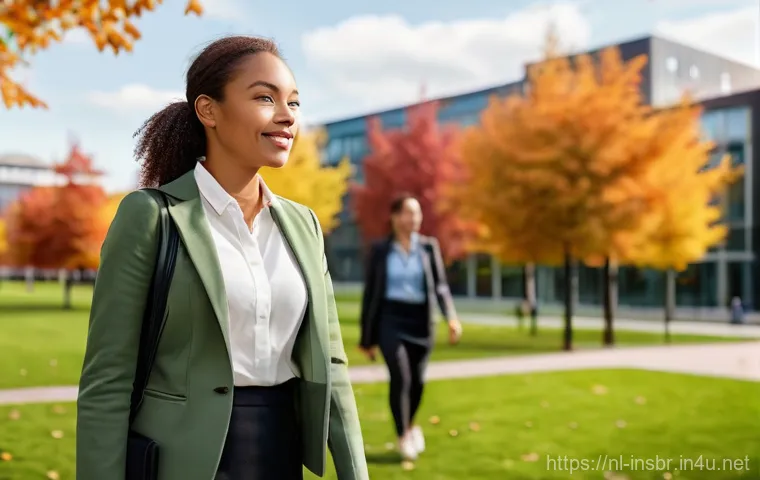 보험중개사 이론 공부를 위한 팟캐스트 추천 - **Prompt:** A diverse professional, perhaps in their late 30s, walking briskly through a modern, gre...