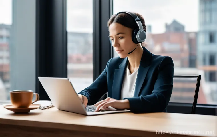 보험중개사 이론 공부를 위한 팟캐스트 추천 - **Prompt:** A diverse professional, perhaps in their late 30s, walking briskly through a modern, gre...