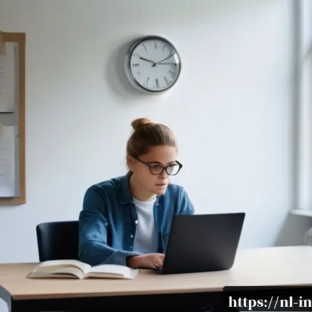 보험중개사 시험 중간 평가의 중요성 - A modern Dutch student sitting at a clean desk in a bright, minimalist study room with a large windo...