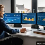 Home 23 보험중개사와 관련된 최신 학술 자료 - A modern insurance broker office scene in Amsterdam with a diverse, professional Dutch insurance age...